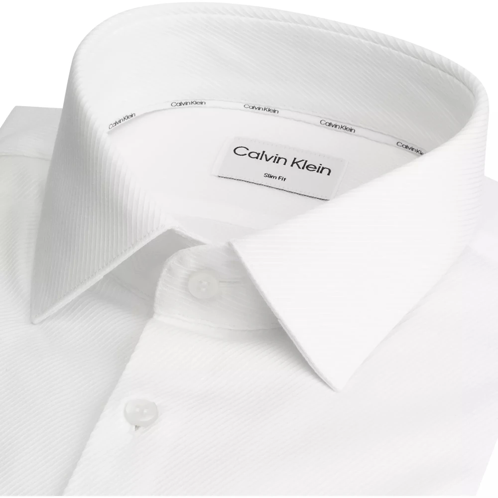 Calvin Klein Avondrijke Twill Slim Overhemd White Heren
