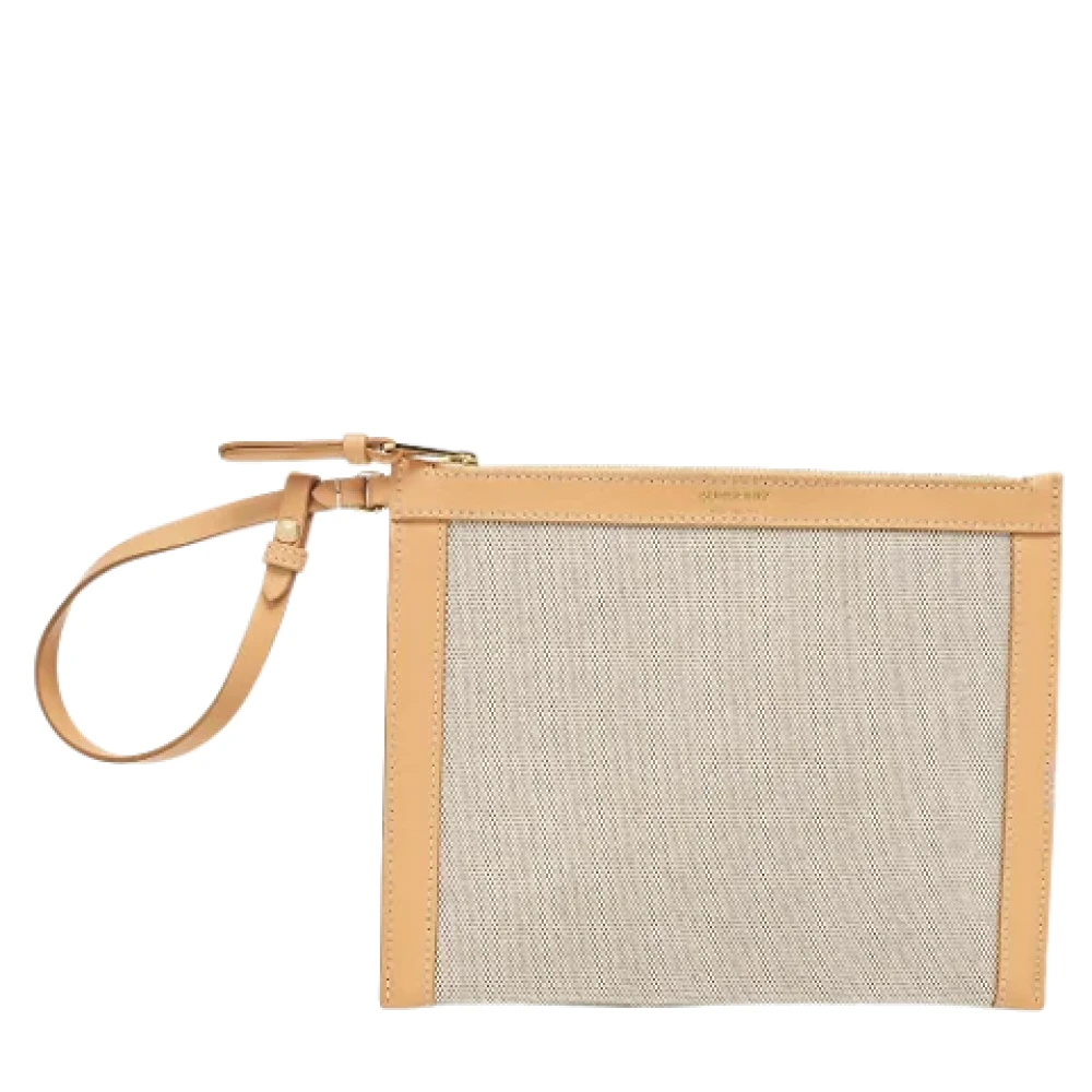 Burberry Vintage Pre-owned Canvas clutches Beige Dames