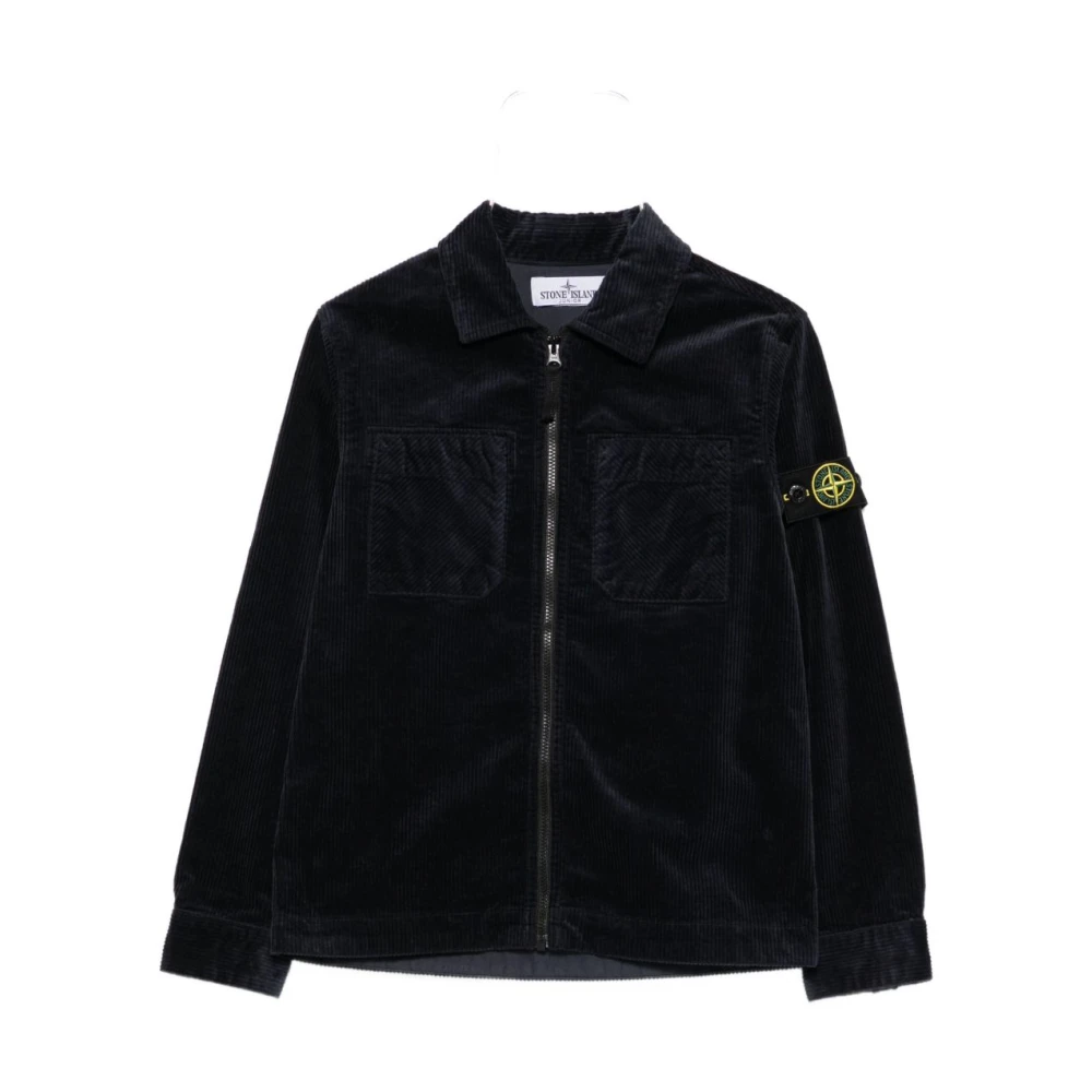 Stone Island Blue Light Jackets, Male, 6 Y, Coats
