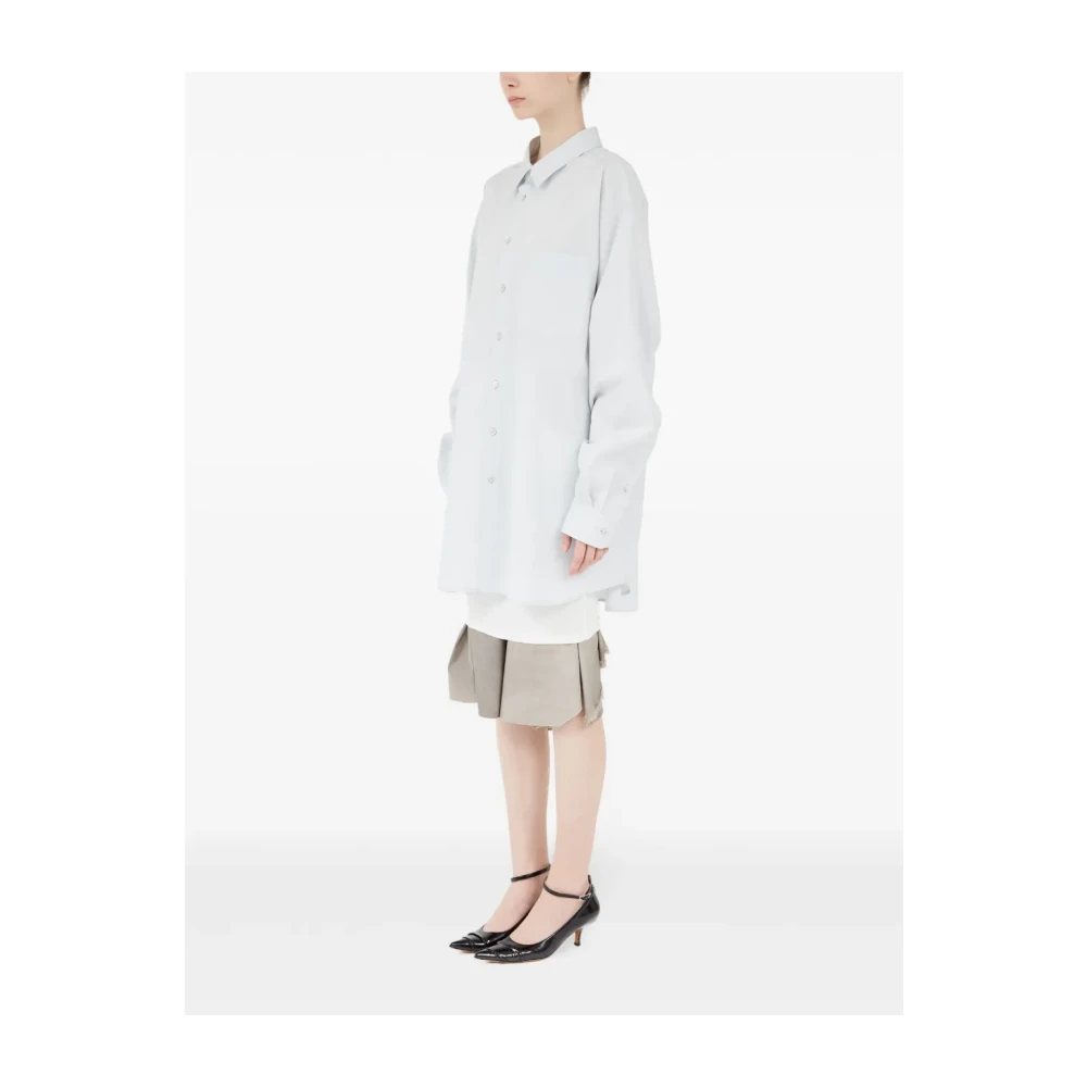Maison Margiela Heldere Blauwe Katoenen Overhemd met Zak Blue Dames