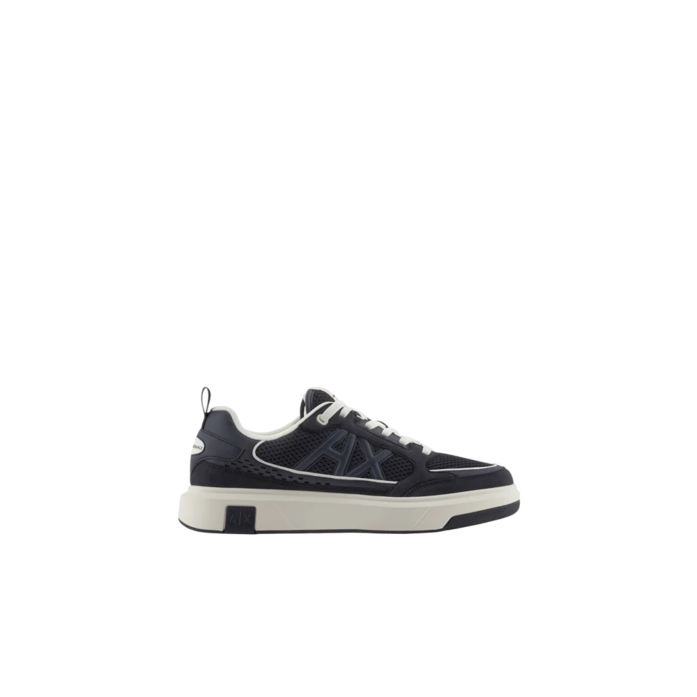 Armani Exchange Mesh Sneaker met Logo Heren Schoenen Blauw