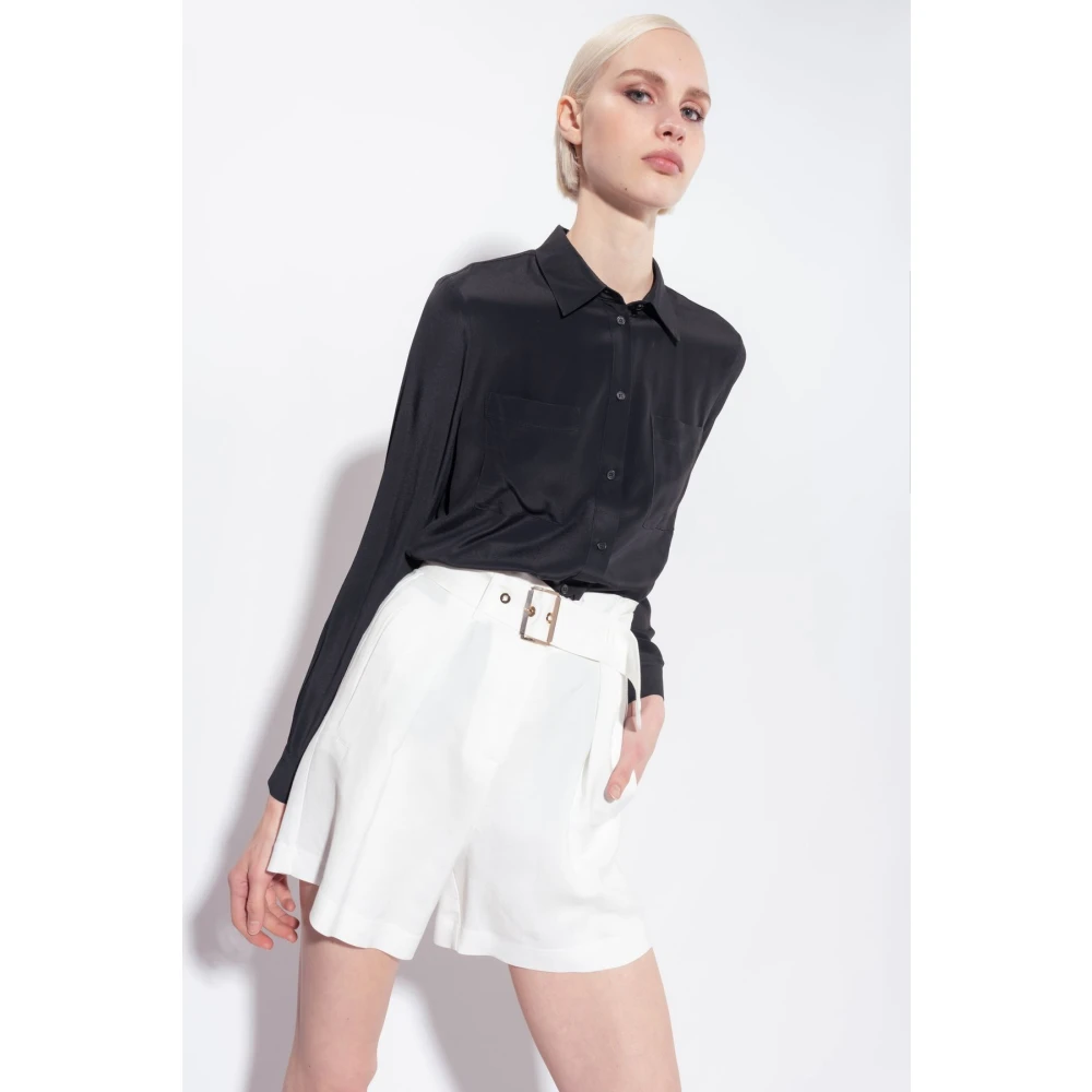 pinko Nora Crepe de Chine Shirt met Opgezette Zakken Black Dames