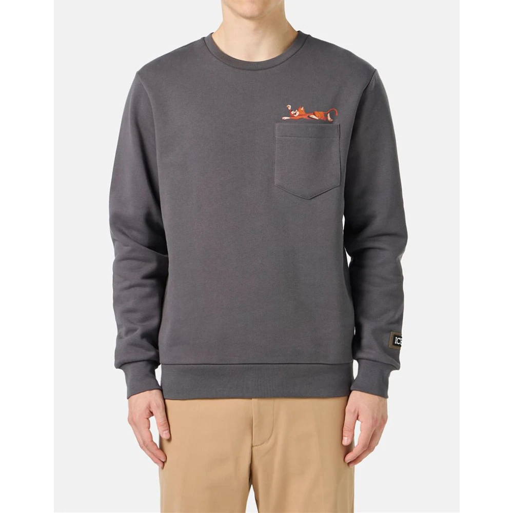Iceberg Sweatshirt met Yogi-print Gray Heren