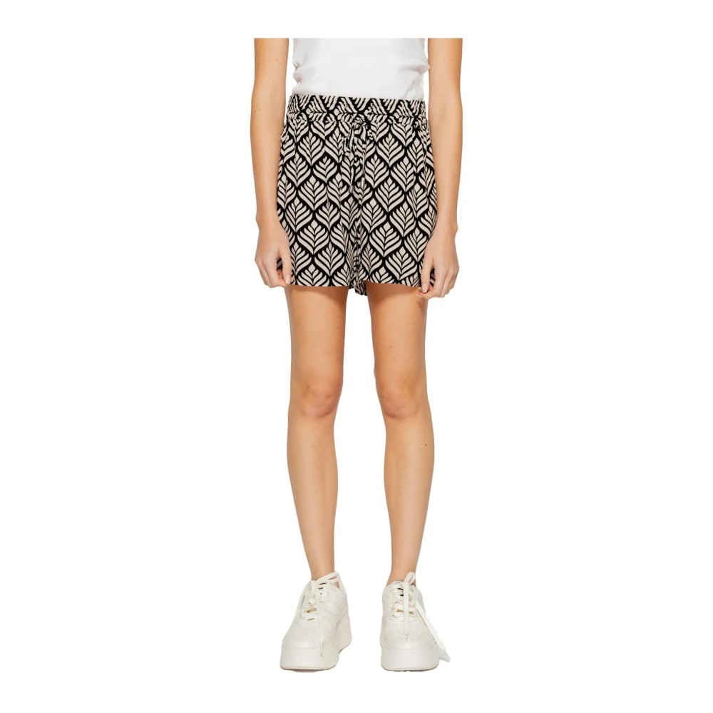 Jacqueline de Yong Geometrische Vetersluiting Zwarte Shorts Multicolor Dames