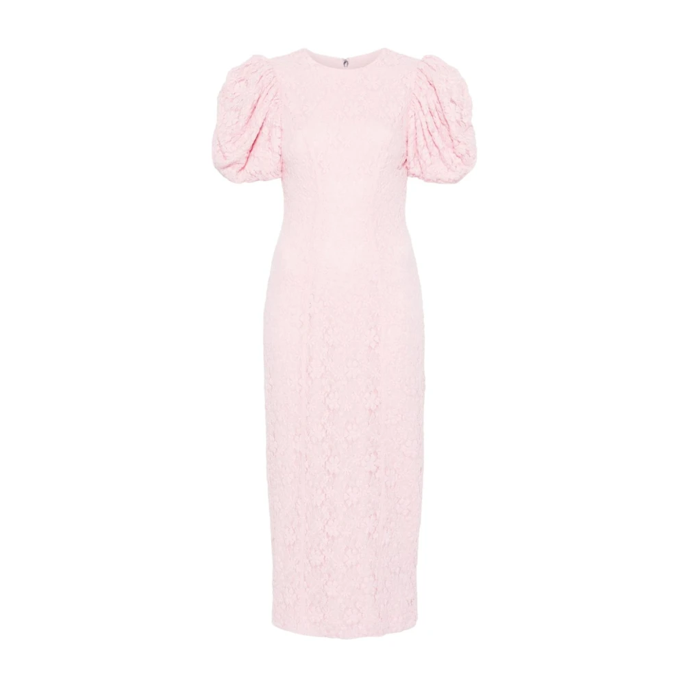Rotate Birger Christensen Fairy Tale Lace Fitted Midi Jurk Pink Dames