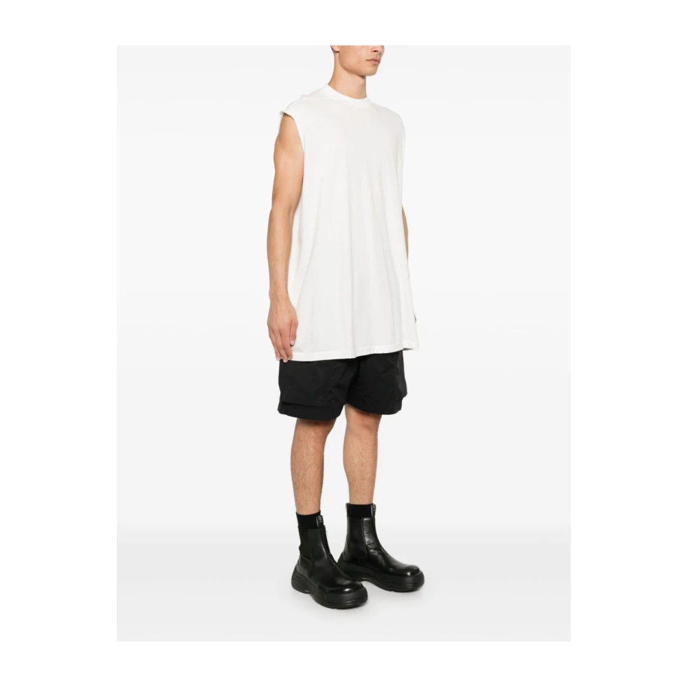 Rick Owens Wit Jersey T-shirt Mouwloos Ronde hals White Heren