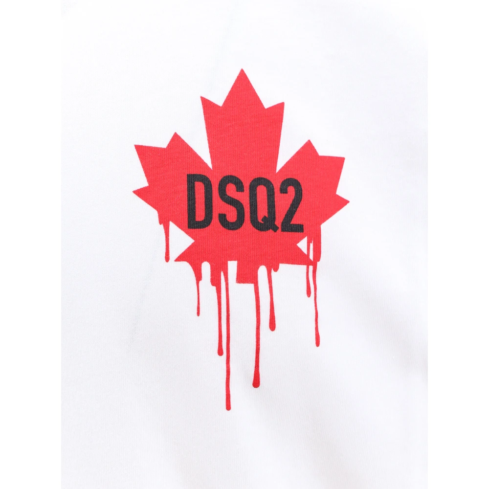 Dsquared2 Logo Print Cotton Crew-Neck T-Shirt White Heren