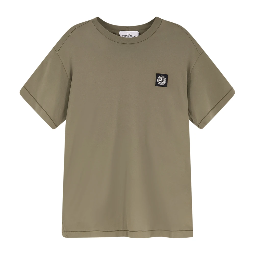 Stone Island Men's Green T-Shirt With Logo - T-Shirts - Xl - Tops