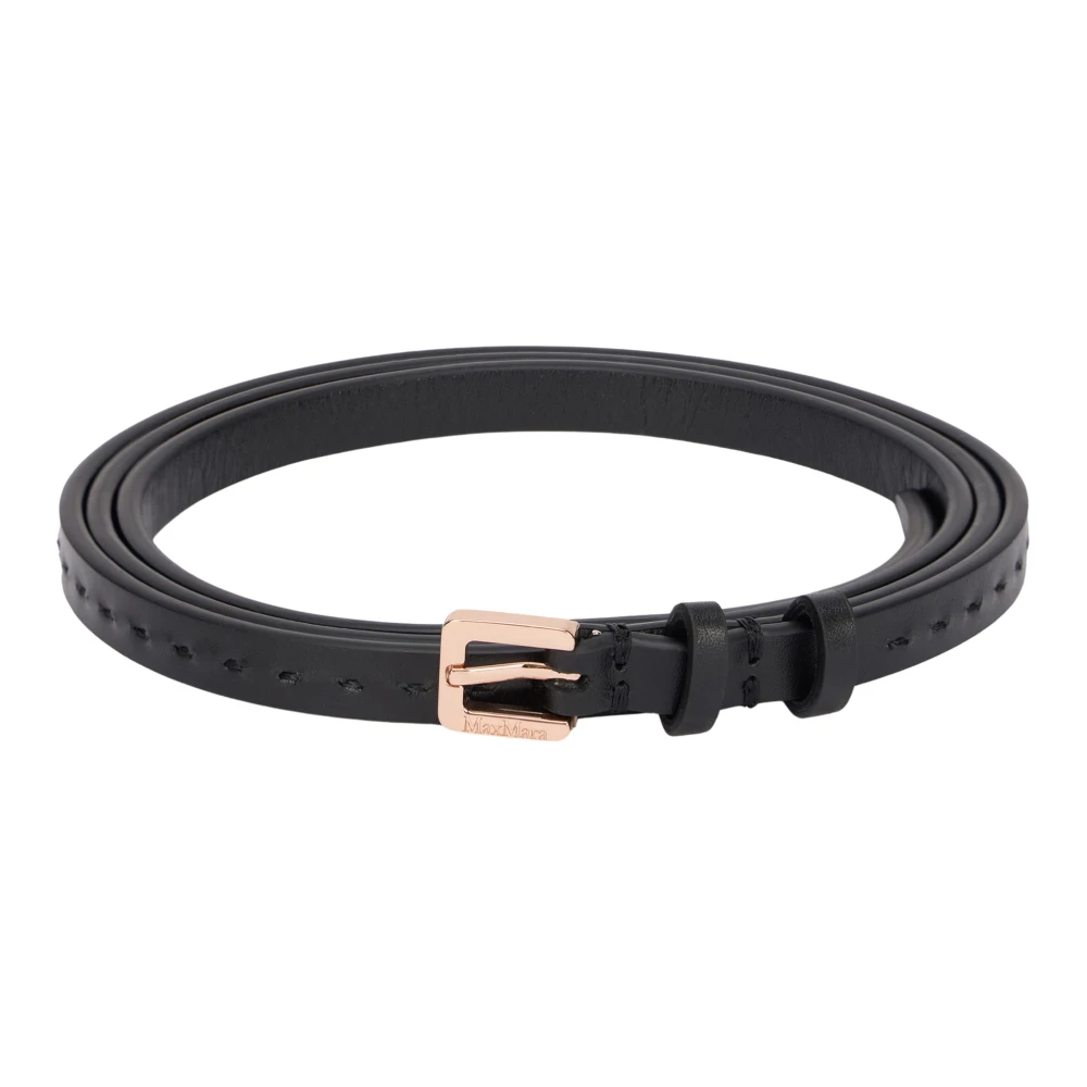 Max Mara Natural Leather Belt - Unisex - Belts - Black - M - Accessories - Image 2