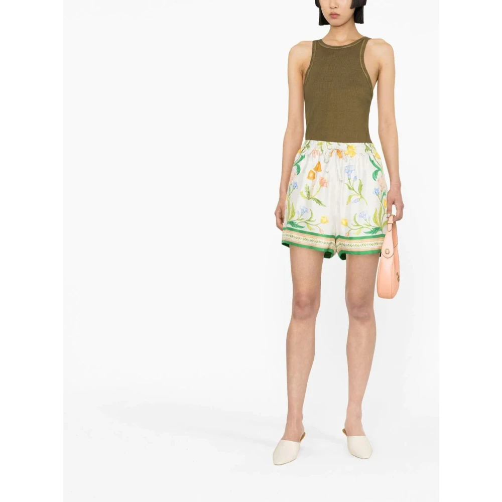 Casablanca Zijden shorts met bloemenprint Multicolor Dames