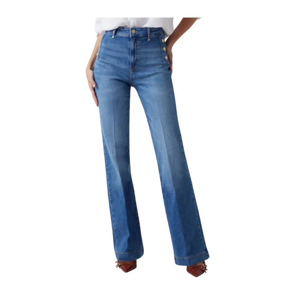 Guess Women's Blue Faye Pant - Flare Jeans - W27 - Jeans