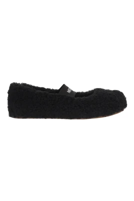 Shearling Ballerina Flats med Logo