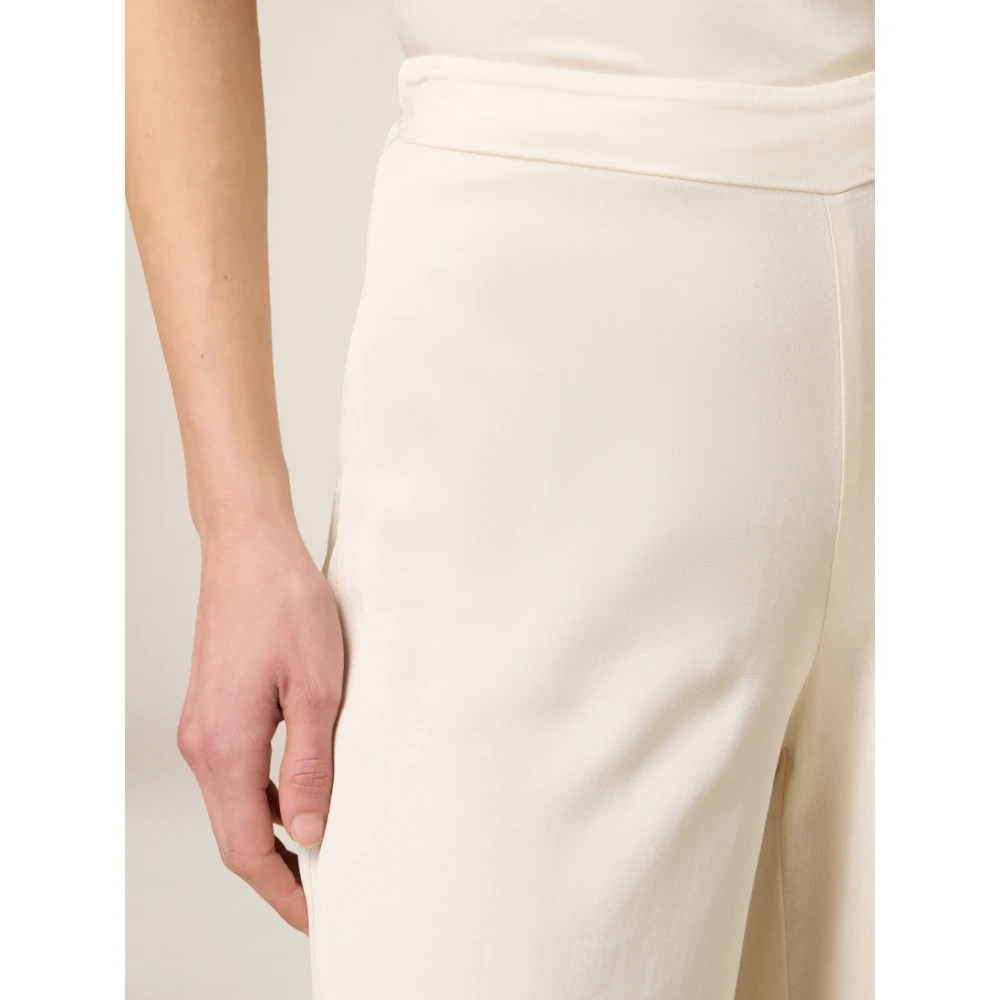 Oltre Wijde Pijp Palazzo Broek in Zacht Tencel Mengsel White Dames