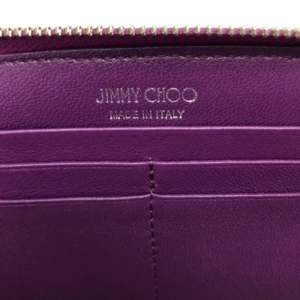 Jimmy Choo Pre-owned Leather wallets Purple Dames