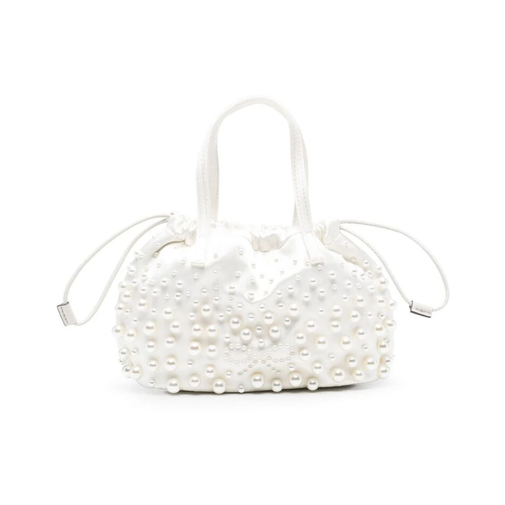 Anya Hindmarch Stijlvolle Witte Trekkoordtas met Logo White Dames