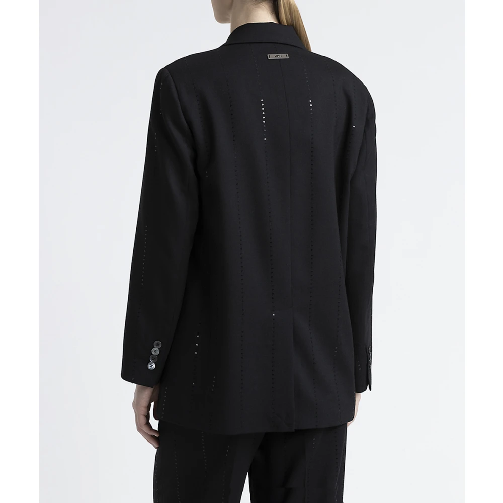 PESERICO Technische wollen double-breasted blazer Black Dames