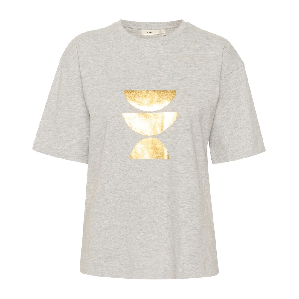 InWear Metallic Print T-Shirt Granite Melange Gray Dames