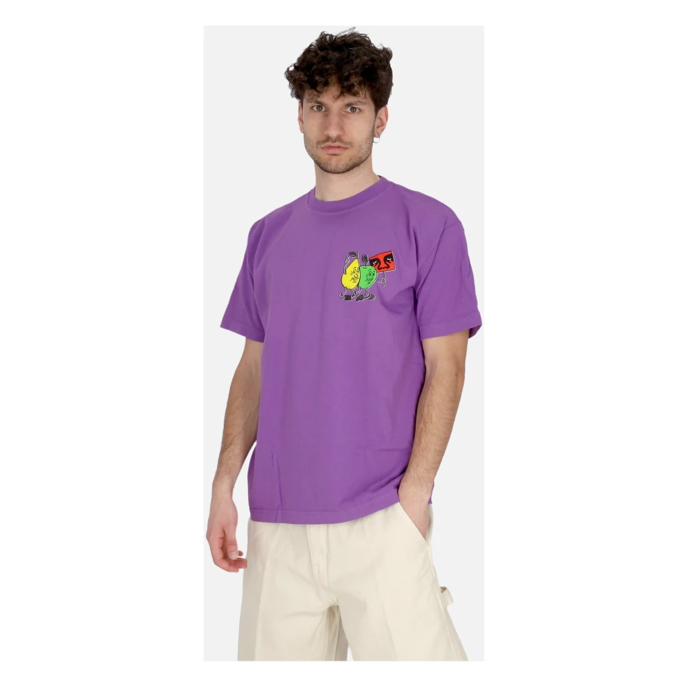 Obey Protest Heavy Weight Tee Dewberry T-Shirt Purple Heren