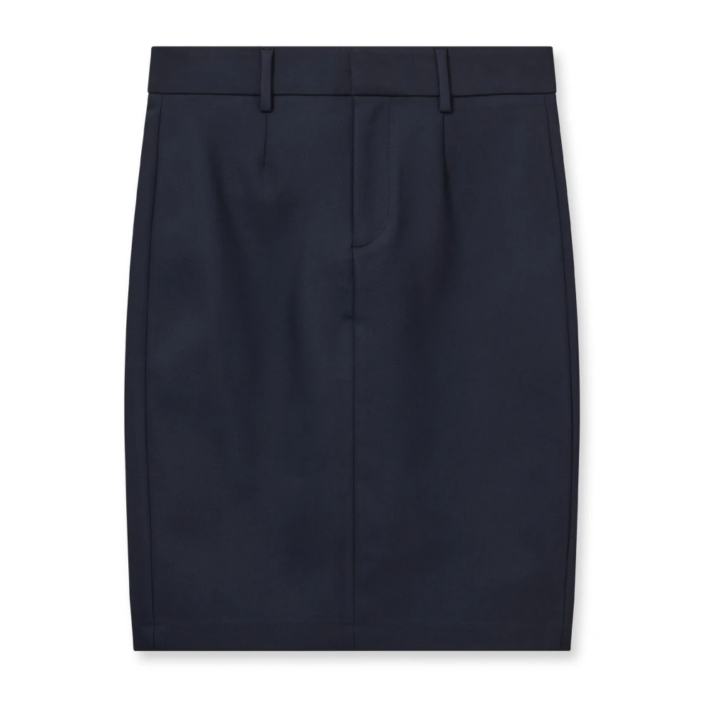MOS Mosh Klassisk kjol med slits och fickor Blue, Dam