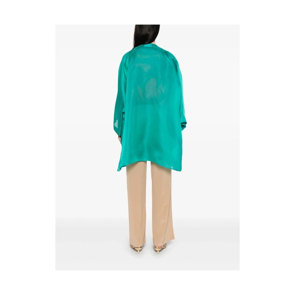 Gianluca Capannolo Teal Blue Open Front Jas Blue Dames