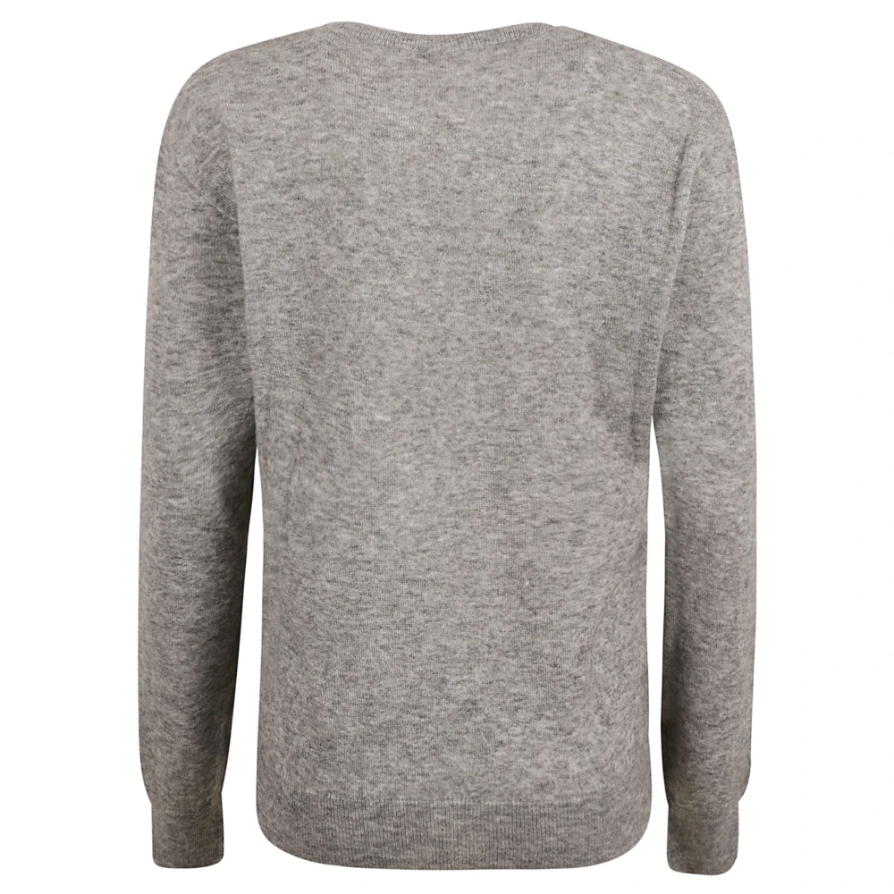 Saint Laurent Ronde Hals Kasjmier Trui Gray Dames