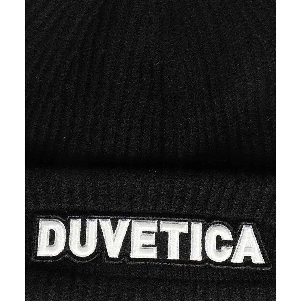 duvetica Geribbelde Gebreide Beanie Black Heren