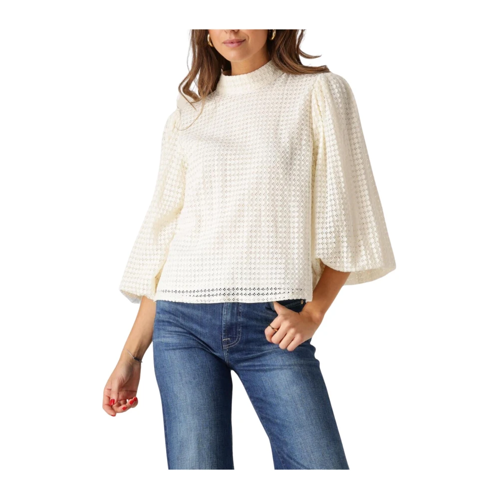 Minus Elegante Fiora Blouse voor Vrouwen Beige Dames