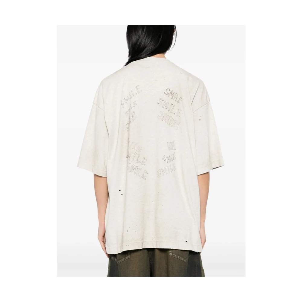 Mihara Yasuhiro Grafische Print Crew Neck T-shirt Gray Heren