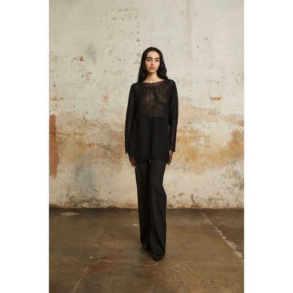 Cortana Onye alpaca jersey zijde en kasjmier zwart Black Dames