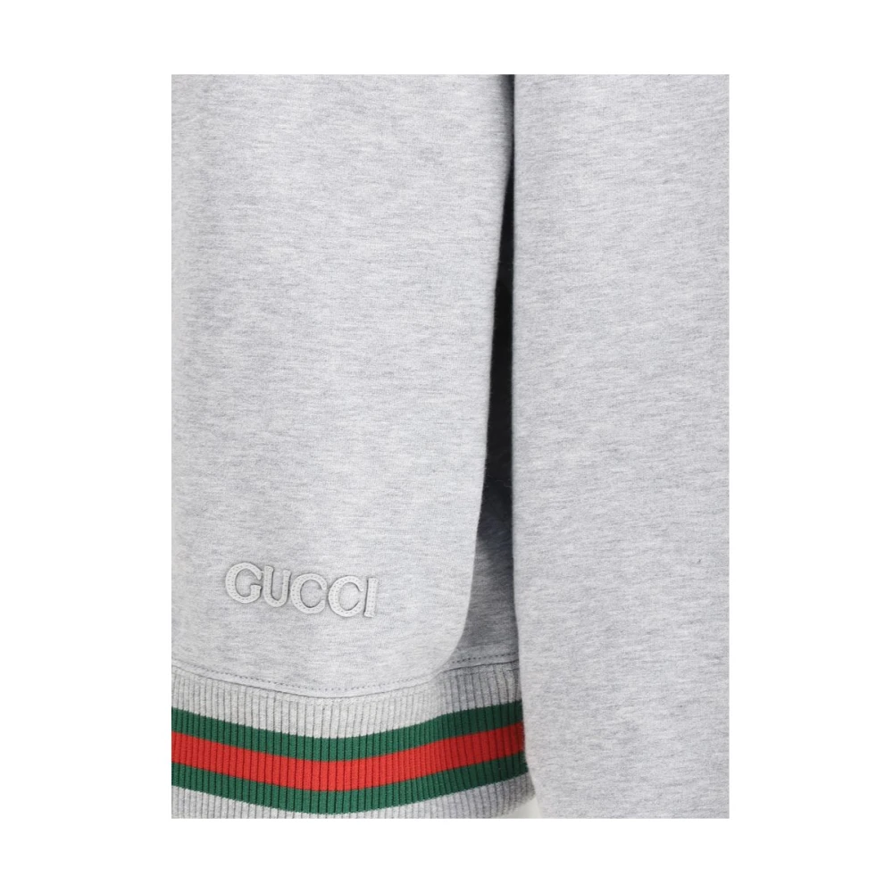 Gucci Sweatshirt met rits en kleurrijke merkbanden Gray Dames