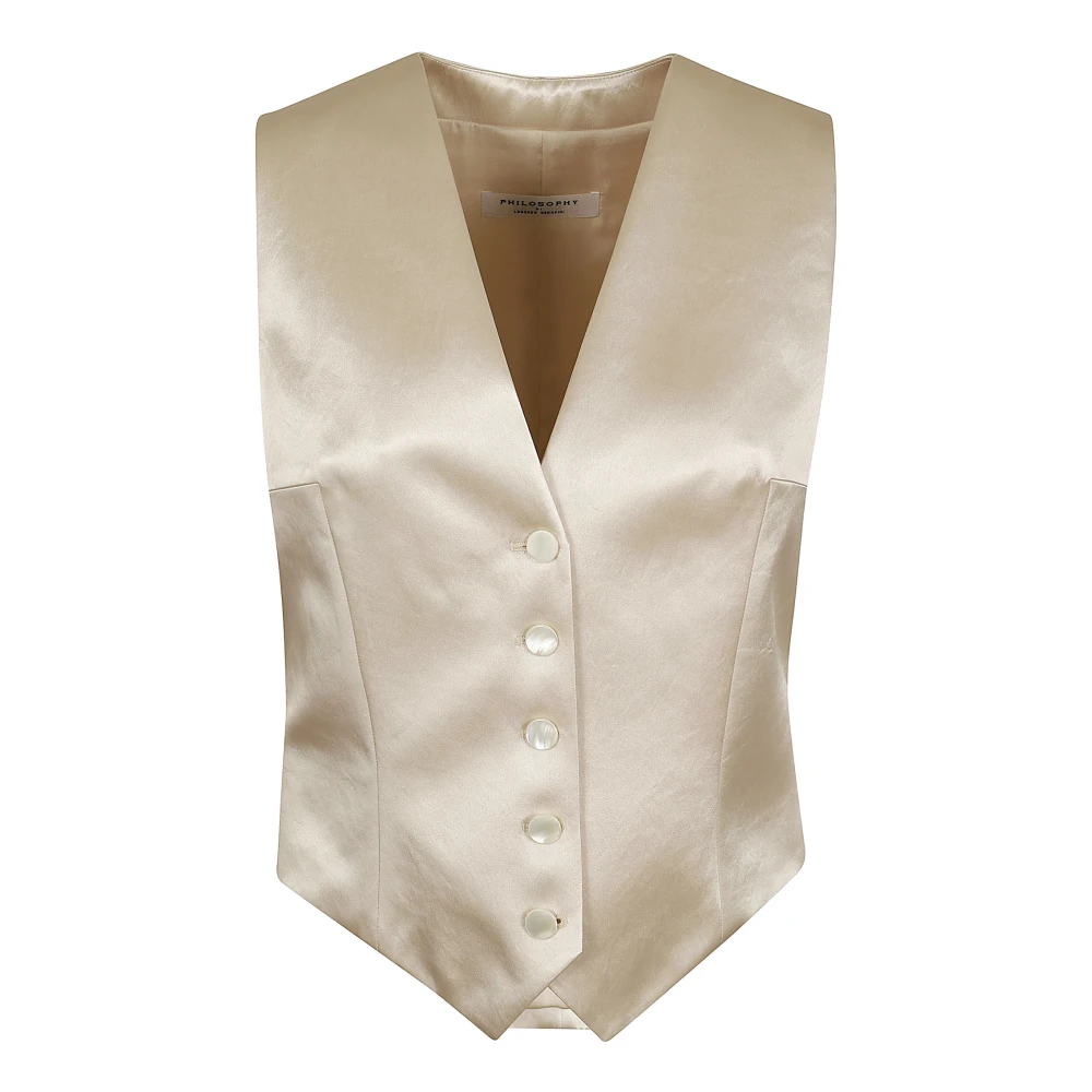 Philosophy di Lorenzo Serafini Elegante Witte Vest Beige Dames