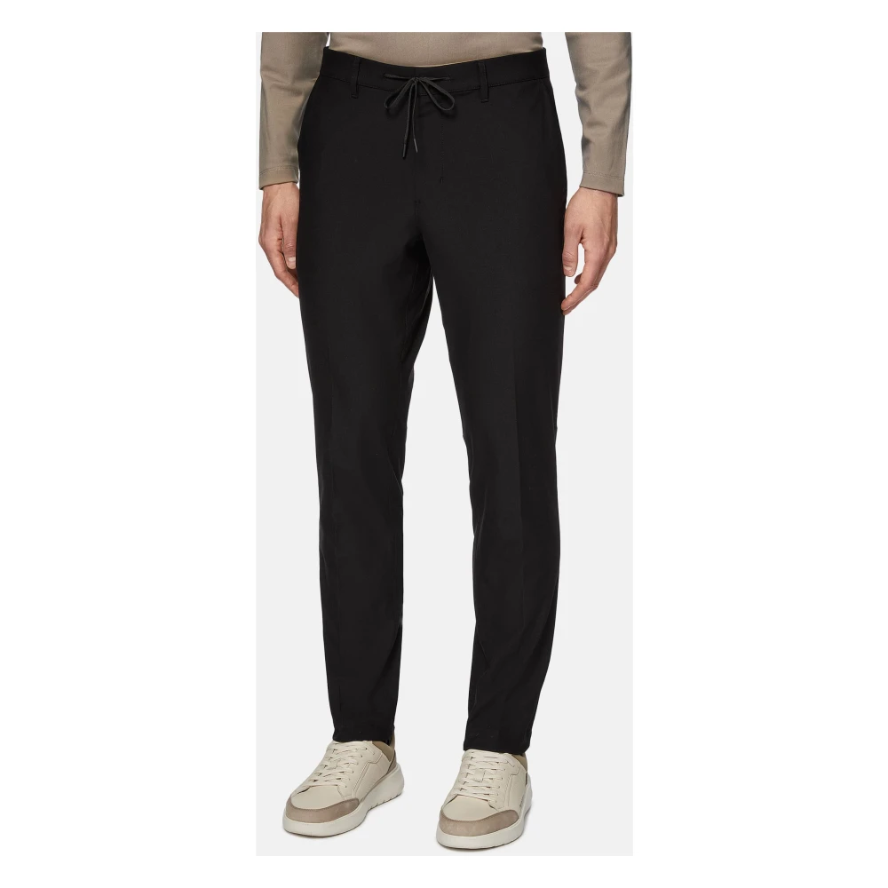 Boggi Milano Ergonomische broek van warpgebreid nylon B Tech Black Heren