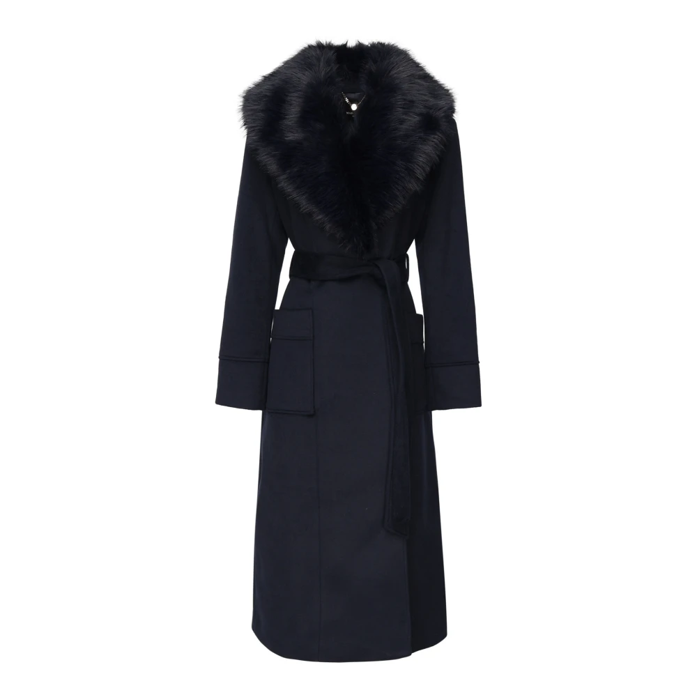 Guess Blauwe Faux Fur Ceintuurjas Blue Dames