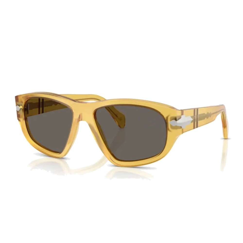 Persol Honey Acetate Sunglasses With Dark Grey Lenses - Unisex - Sunglasses - Yellow - 55 Mm - Accessories