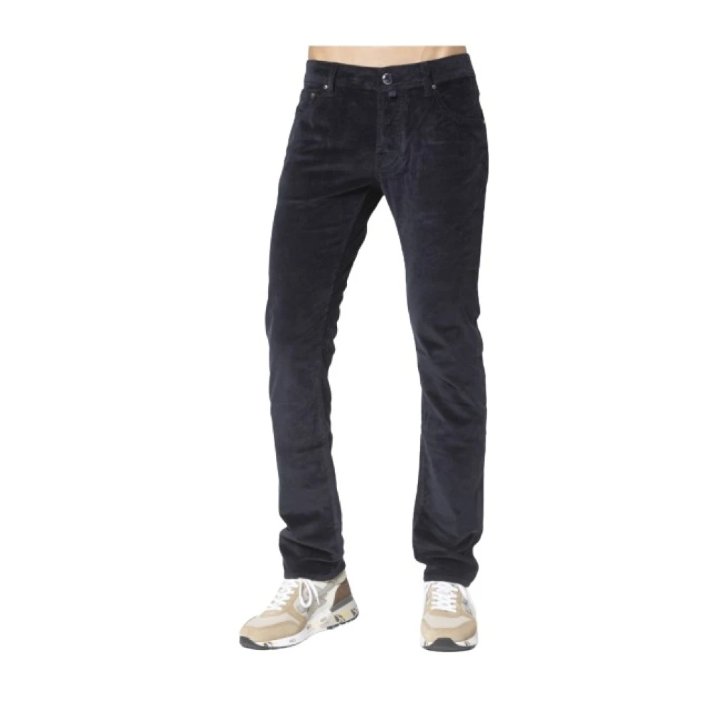 Jacob Cohën Uomo Blu Jeans In Velluto A Coste Navy