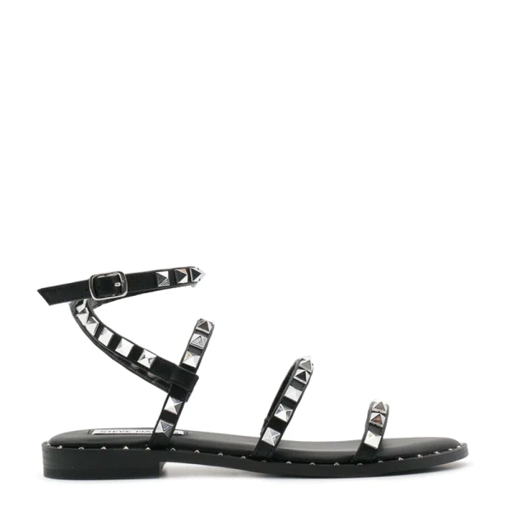 Steve Madden Kvinno Svart Skor Dam, 39 Eu, A Platta Sandaletter Med Remmar