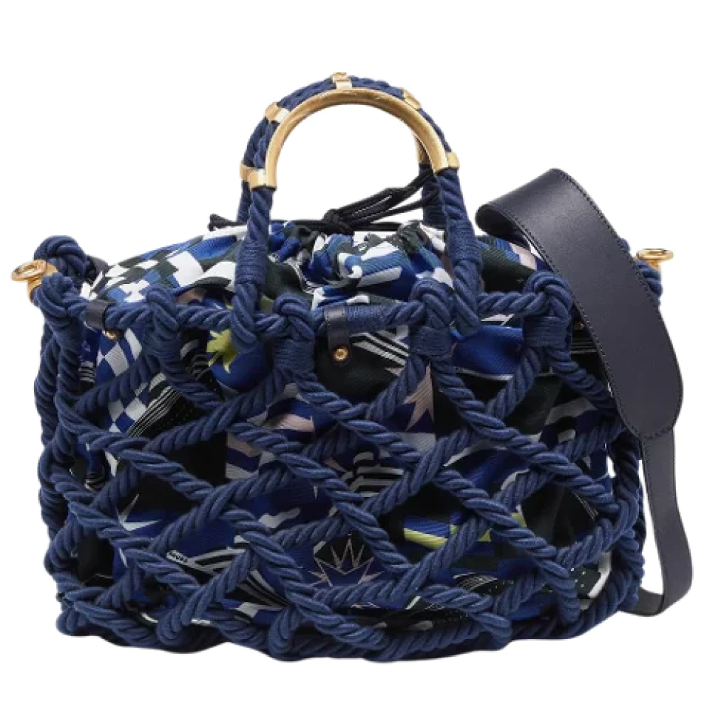 Chanel Vintage Pre-owned Cotton totes Blue Dames