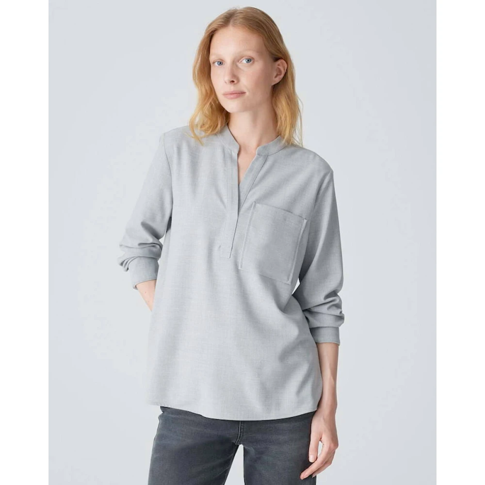 Opus Fanell Blouse Lange Mouw Gray Dames