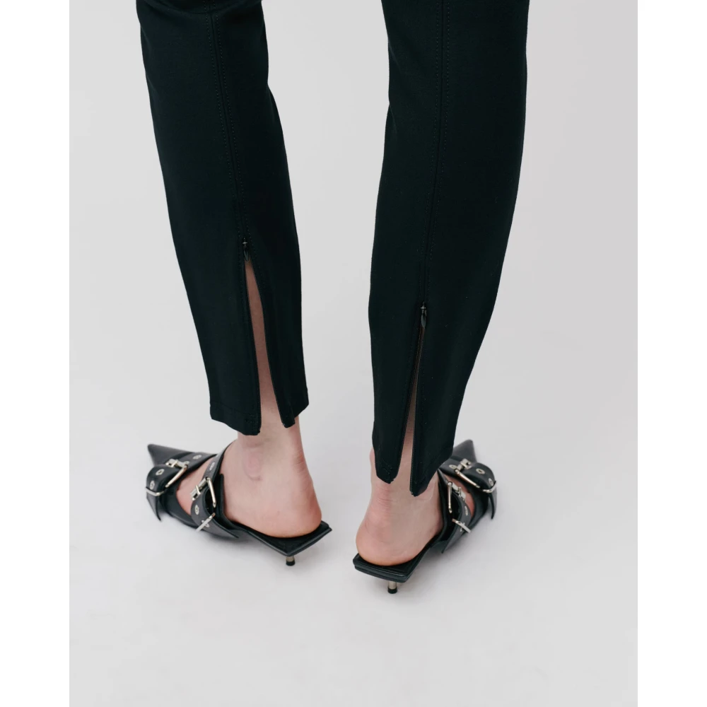 IVY OAK Zwarte Gebreide Leggings met Ritssluiting Black Dames