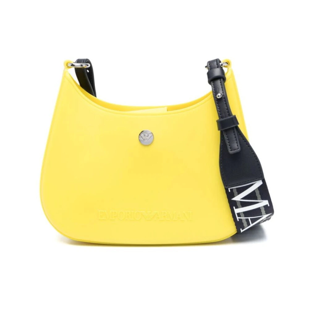 Emporio Armani Gummy Crossbody Tas met Logo Band Yellow Dames