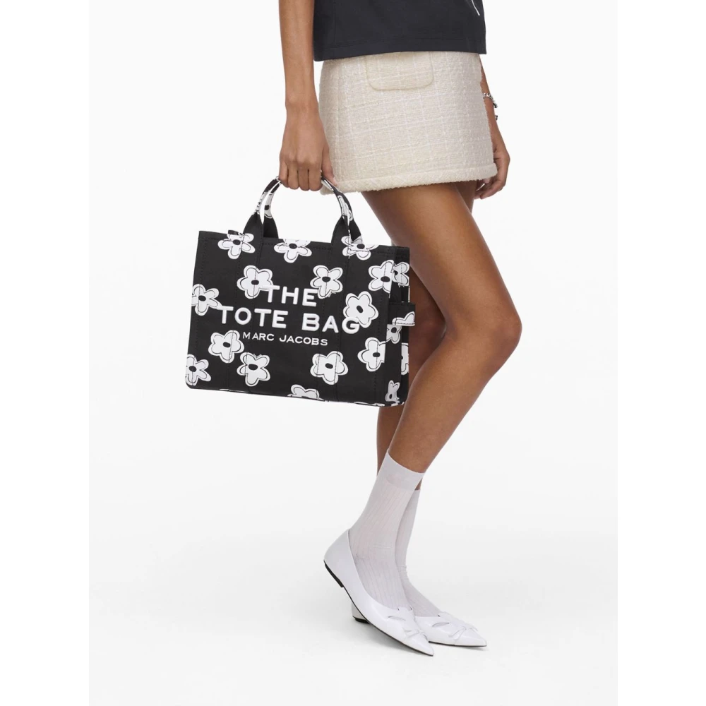 Marc Jacobs Zwart en wit leren handtas Black Dames
