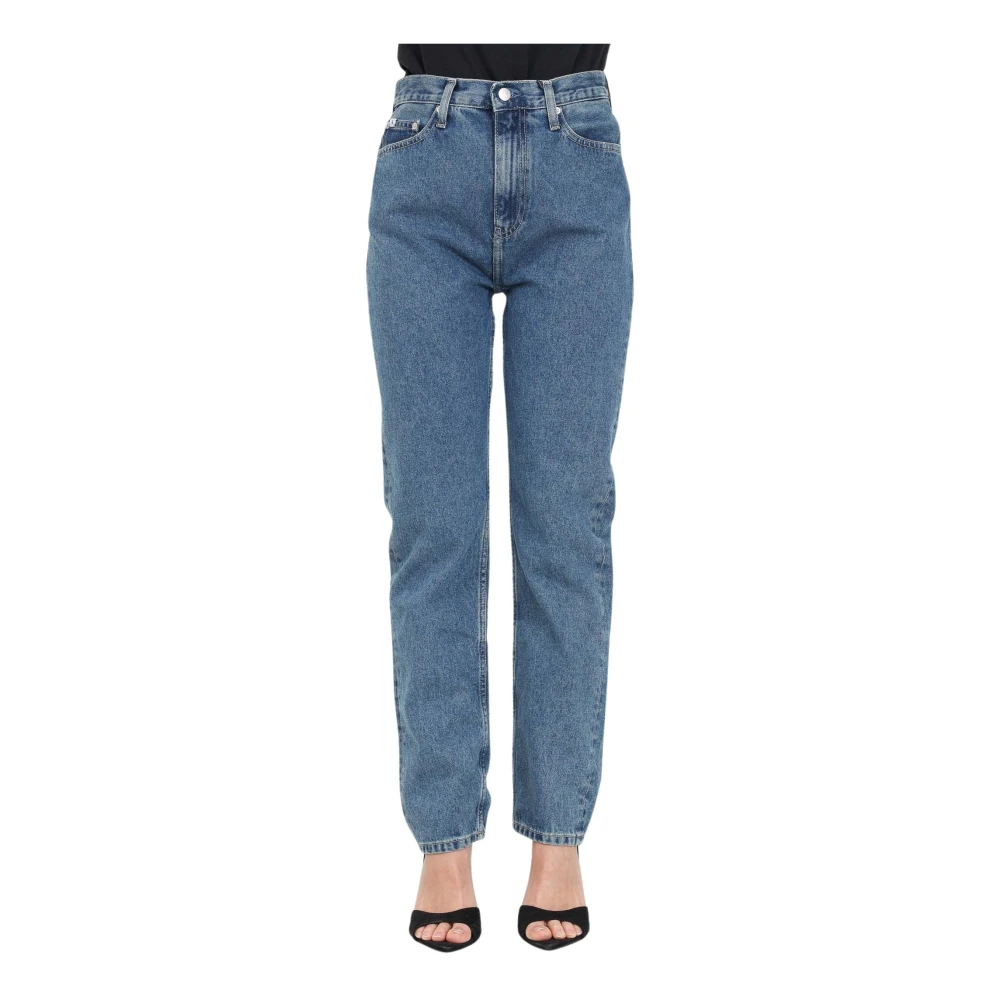 Calvin Klein Jeans Hoge taille blauwe denim jeans voor dames Blue Dames