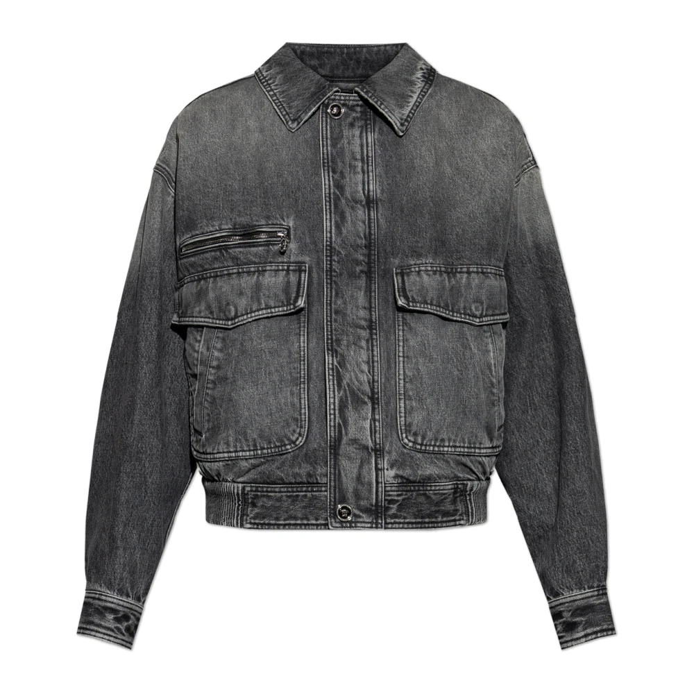 Versace Men's Gray Denim Jackets, M, Denim Blouson