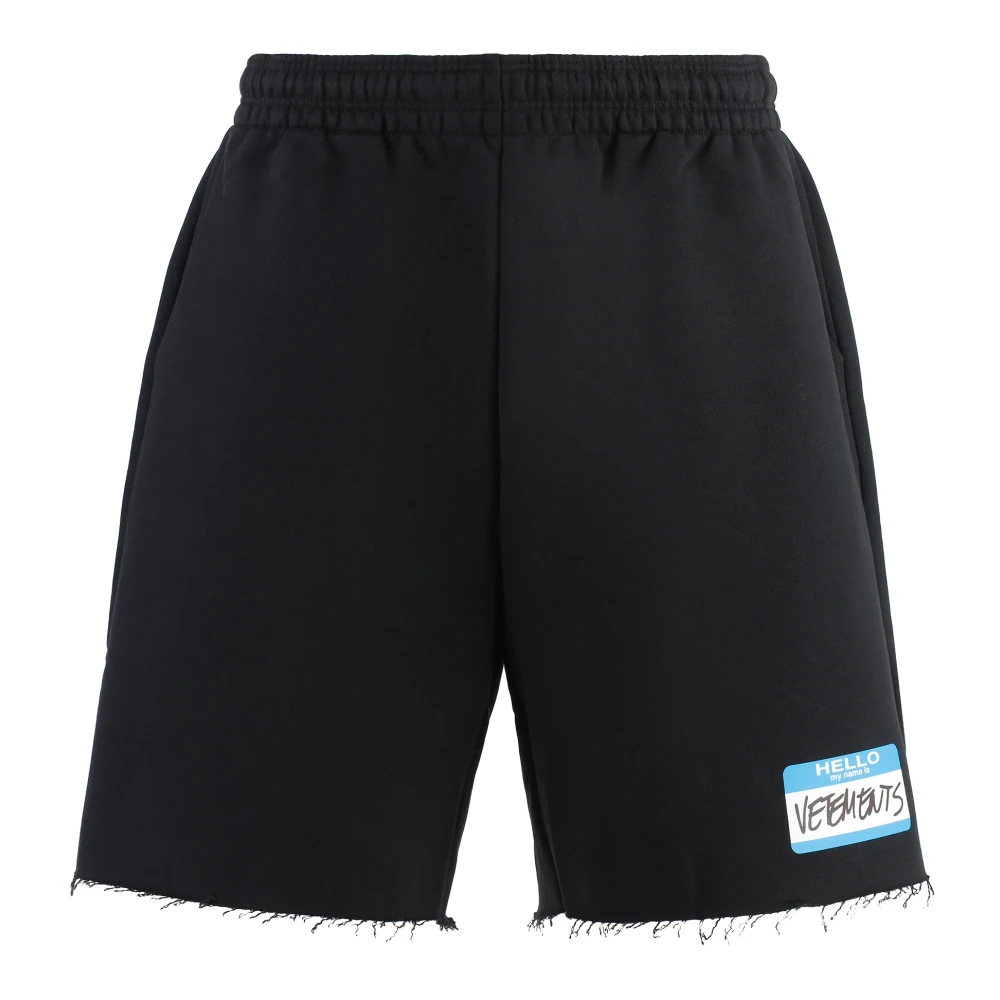 Vetements Gedrukte katoenen shorts Black Heren