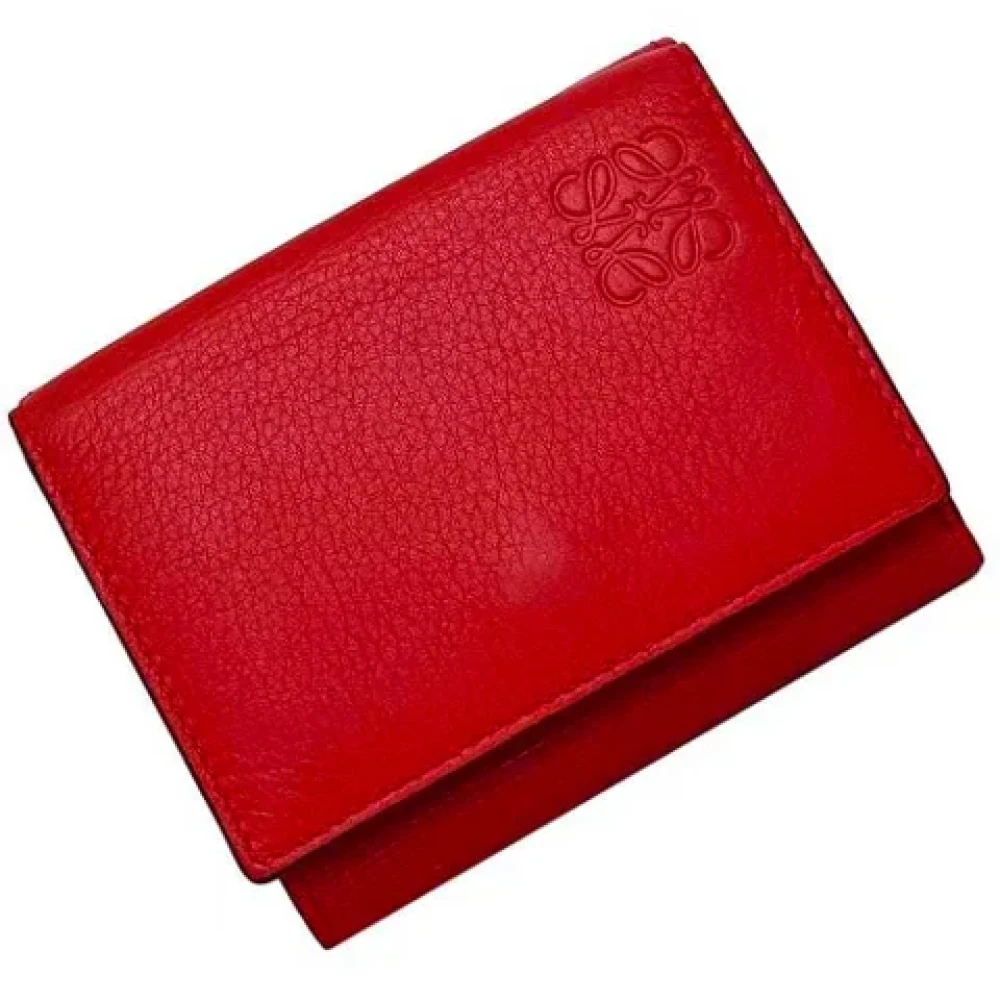 Loewe Pre-owned Leather wallets Red Dames