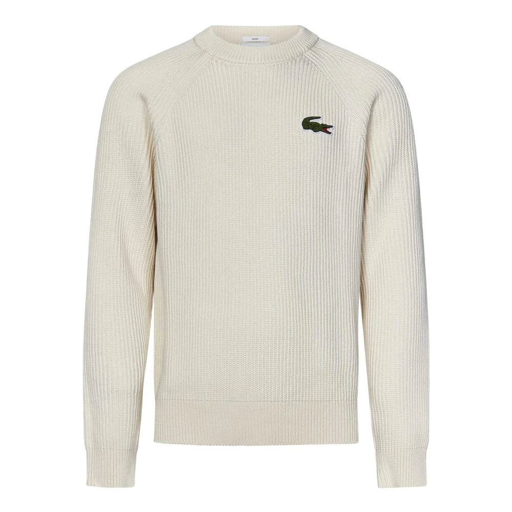 Lacoste Witte Sweatshirt met Krokodillenbadge White Heren