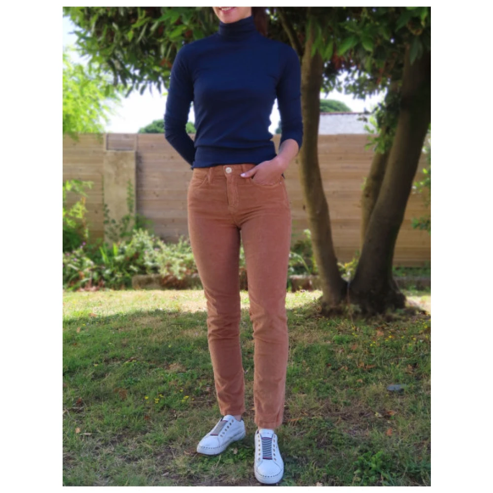Islow Eryn Corduroy Slim Broek Brown Dames