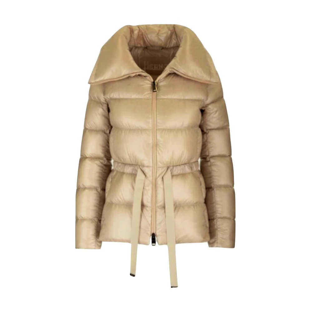 Herno Gevormde jas met trekkoord taille Brown Dames