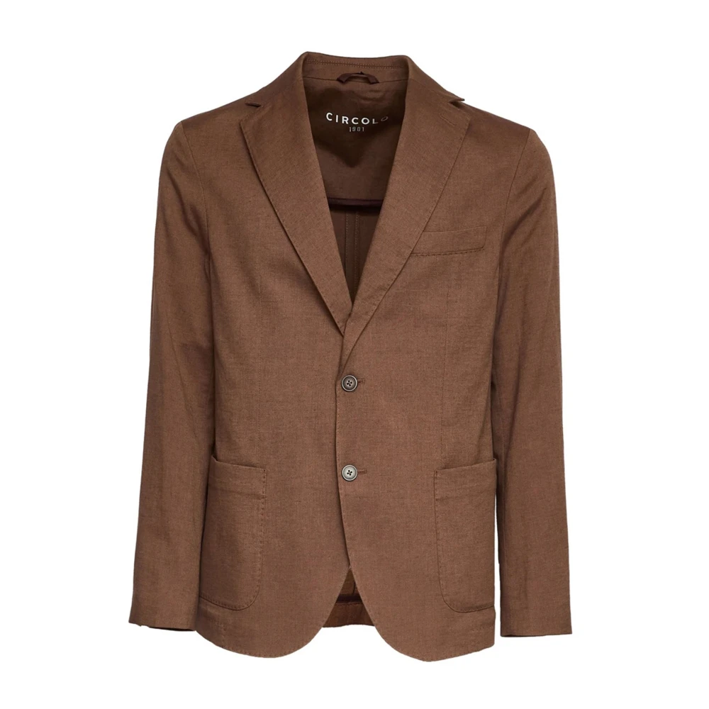 Circolo 1901 Men's Brown Cotton And Linen Jacket - Blazers - 2XL - Jackets