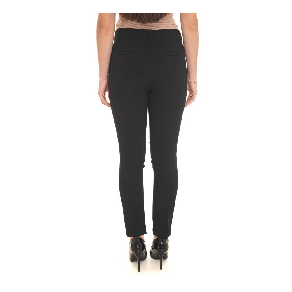 Liu Jo Crêpe Chino Broek met Medium Taille Black Dames